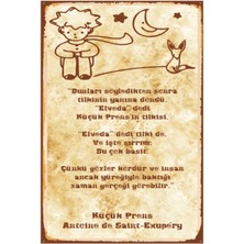 PremiumPort Retro Ahşap Poster, Küçük Prens Temalı, Vintage Dekorasyon Parçası