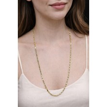 cm 14K Altın Kaplama Pul Kolye 60CM