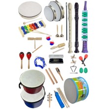 Shop A Way Örf Aletleri Seti Overmuch Paket-1 Marakas Zil Üçgen Ksilofon Melodika Mızıka Davul Flüt (26 Parça)