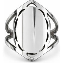 Modern Tasarımlı Kadın Çelik Yüzük – Parlak Yüzey, Şık ve Dayanıklı