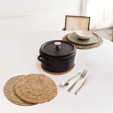 Hype Store 2 Adet Ip Örgülü Hasır Nihale | 2'li Hasır Tencere ve Çaydanlık Nihalesi - Avantajlı Paket