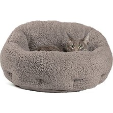Hype Store Kedi ve Köpek Yatağı, Yumuşak Dokulu, Yıkanabilir Peluş 45 cm (Gri)