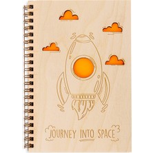 Shop A Way Uzaya Yolculuk Tasarımlı Ahşap Kapaklı Defter