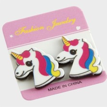 Linarx Unicorn Mıknatıslı Plastik Çocuk Küpesi