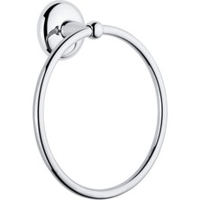 Eymen Yapı Tema Minimal Banyo Yuvarlak Havluluk Havlu Askısı Krom