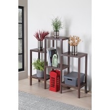 Pazarika Piramit 6 Lı Plastik Raf Ünitesi Kahverengi , Çiçeklik, Banyo, Mutfak Rafı, Ayakkabılık, Kitaplık Diğer