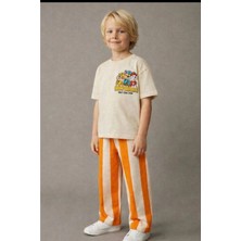 Lucco Paw Patrol Yazı Baskılı Çizgili Pantalonuyla Ikili Takım