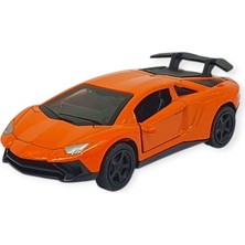 Kuzgun Ticaret Çek Bırak Metal Küçük Arabalar 8 cm - 6411A-11 - Turuncu (Lisinya)