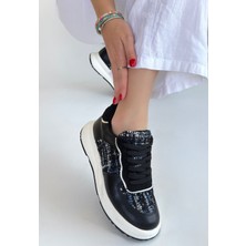 End Black Store Hawer Siyah Cilt Bağcıklı Spor Ayakkabı