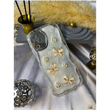 Coolacs Samsung Galaxy A12 Uyumlu Kılıf Kamera Korumalı Kelebek ve Çiçek Kabartmalı Desenli Kapak