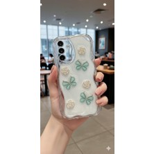 Coolacs Samsung Galaxy A14 Uyumlu Kılıf Kamera Korumalı Kelebek ve Çiçek Kabartmalı Desenli Kapak