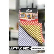 Ellesill Mutfak Bezi Kurulama Bezi ve Tezgah Bezi 3'lü 32X32 - Fast Drying