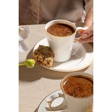 PremiumPort 6 Kişilik 12 Parça Porselen Kahve Fincan Takımı Seti