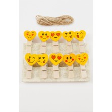 Linarx 10 Adet Kalp Emoji Süs Mandal
