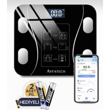 Ayfatech Dijital Baskül Yağ Su Kas Vücut Kitle Endeksi Kilo Ölçer Tartı