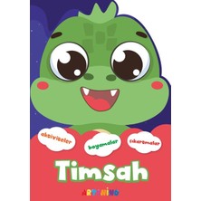 Kuzgun Ticaret Şekilli Hayvanlar Serisi - Timsah Aktivite Boyama Çıkartma Kitabı