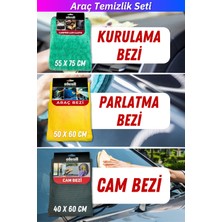 Ellesill Araç Temizlik Bezi 3’lü Mikrofiber Oto Yıkama Seti | Cam Bezi, Kurulama Bezi, Cila ve Parlatma Bezi