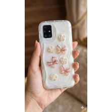 Coolacs Samsung Galaxy A51 Uyumlu Kılıf Kamera Korumalı Kelebek ve Çiçek Kabartmalı Desenli Kapak
