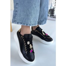 End Black Store Gane Siyah Cilt Bağcıklı Spor Ayakkabı