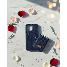 KumOziShop iPhone 16 Promax Uyumlu Magsafe ve Mıknatıs Özellikli Taşlı Cüzdanlı Premium Kılıf