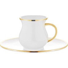 PremiumPort Altın Kaplama 6 Kişilik Türk Kahvesi Fincanı Seti