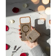 KumOziShop iPhone 17 Promax Uyumlu Magsafe ve Mıknatıs Özellikli Taşlı Cüzdanlı Premium Kılıf