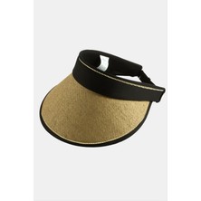 Kasketli Hasır Plaj Şapkası