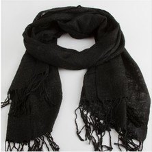 Siyah Renkli Keten Şal 50*165