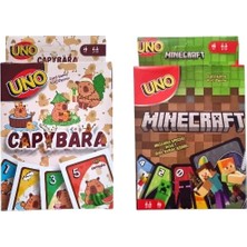 Oyunsal Capybara Uno ve Minecraft Uno Oyun Kartları 2'li Set