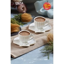 PremiumPort Zümrüt 2'li Beyaz Porselen Fincan Takımı, Şık ve Dayanıklı Tasarım