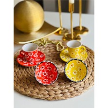 PremiumPort Anneler Günü Papatya Temalı 2 Kişilik Kahve Fincan ve Kase Seti