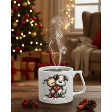 Finka Dekor Sevgiliye Hediye Kış Temalı Botlu Kedi ve Köpek Tasarımlı Kupa Bardak