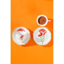 PremiumPort 2 Kişilik Porselen Kahve Fincan Takımı, Zarif ve Şık Tasarım