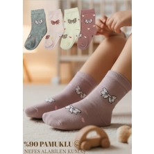 Pink Bunny Fiyonk Desenli Çocuk Çorap Seti / 8 Çift