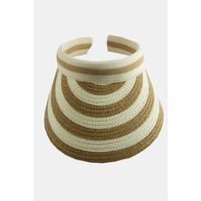 Kasketli Hasır Plaj Şapkası