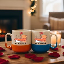 Finka Dekor 2'li Aşkım Da Aşkım Tasarım Kupa Bardak-Sevgililer Gününe Özel