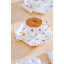 PremiumPort Inci Çiçekli Tek Kişilik Türk Kahvesi Fincanı