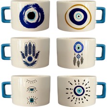 PremiumPort Renkli Temalı Kulp ve Fincan Seti, Şık ve Kullanışlı Tasarım