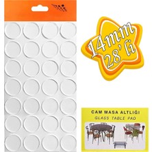 Zuzu Made Yapışkanlı Şeffaf 14 mm Silikon Bazlı Ses Stoperi 28 Adet Cam Altlığı Masa Dolap Cam Tutucu