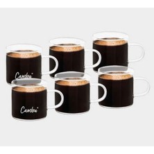 PremiumPort 6'lı Borosilikat Cam Espresso Bardağı, 125 Ml, Şık ve Dayanıklı Set