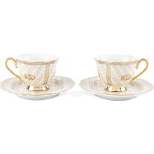 PremiumPort 100. Yıl Özel 2li Kahve Fincanı Seti, Şık ve Zarif Tasarım