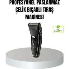 Kuzgun Ticaret Profesyonel Şarjlı Saç ve Sakal Tıraş Makinesi – Çelik Bıçaklı, Ayarlanabilir Başlıklı, Kablosuz - Lisinya