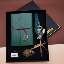 MiraLive Mürekkepli Divit Kalem ve Defter Set Yeşil