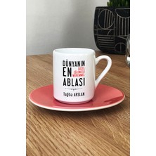 PremiumPort Kişiye Özel Pembe Türk Kahvesi Fincanı, Sevgi ve Şıklık Hediye