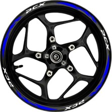 Pcx Beyaz Yazılı  Mavi Reflektif Pençe Şeritli