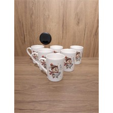 PremiumPort Set Of 6 Decorative Zen Tea Cups, 8 Cm, Stylish And Elegant Design