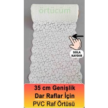 PremiumPort Dar Pvc Dantel Dolap Içi Raf Örtüsü, Beyaz Buz Dolabı ve Çekmeceler Için