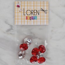 İlk El Grup Loren Crafts Kırmızı 8 Li Düğme - 240 (Ilkyz-Fshon-34)