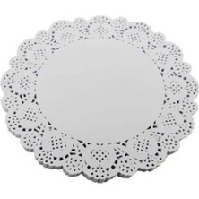 PremiumPort 50 Adet Dantel Sunum Kağıdı 18CM Pasta Servis Altlığı Seti