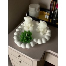 PremiumPort Kalp Beton Takı Tabağı, Ayıcık ve Çiçek Detaylarıyla Şık Tasarım